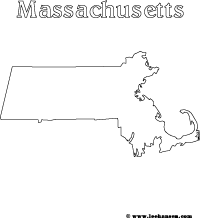 Mass map line art massachusette coloring page