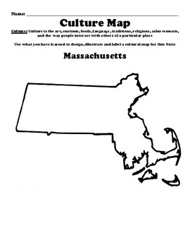 Massachusetts culture map worksheet by bac education tpt