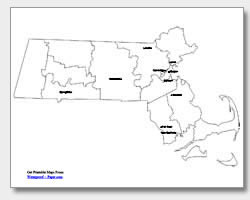 Printable massachusetts maps state outline county cities