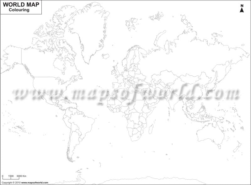 Blank world map world outline map