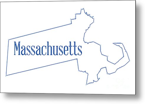 Massachusetts state outline map metal print by bigalbaloo stock