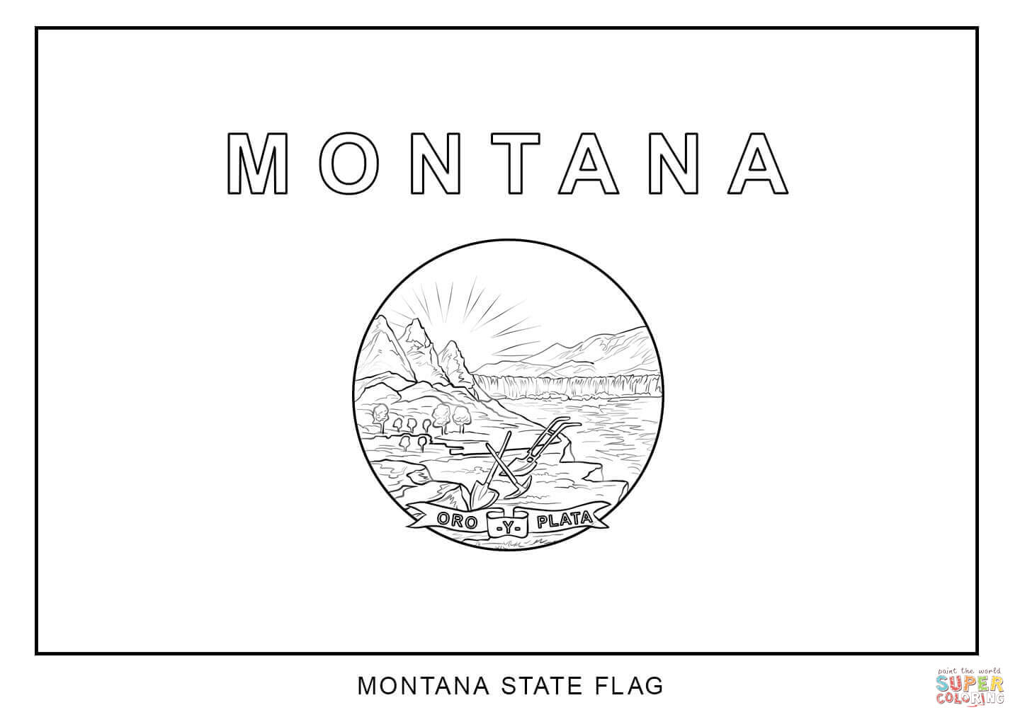 Flag of montana coloring page free printable coloring pages