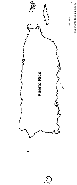 Outline map puerto rico