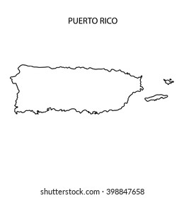 Puerto rico map outline stock illustration