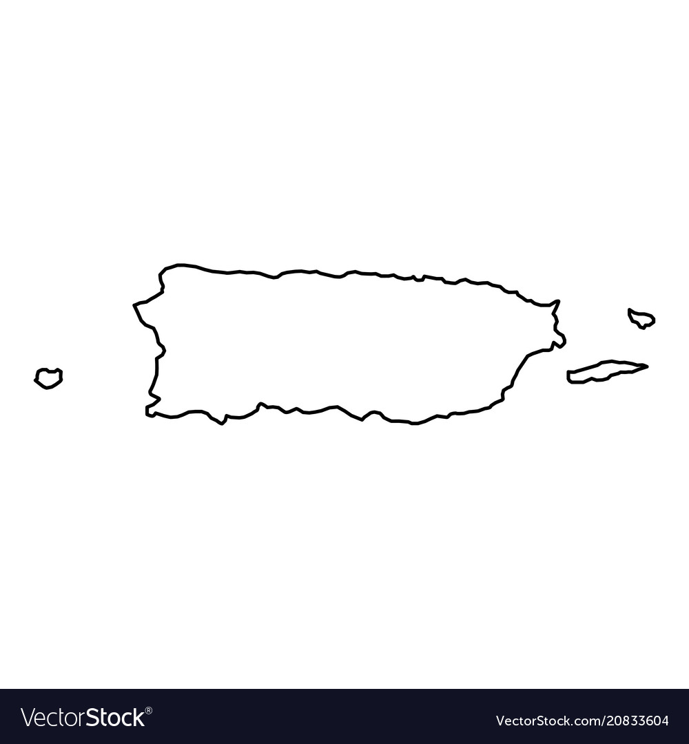 Puerto rico map of black contour curves royalty free vector