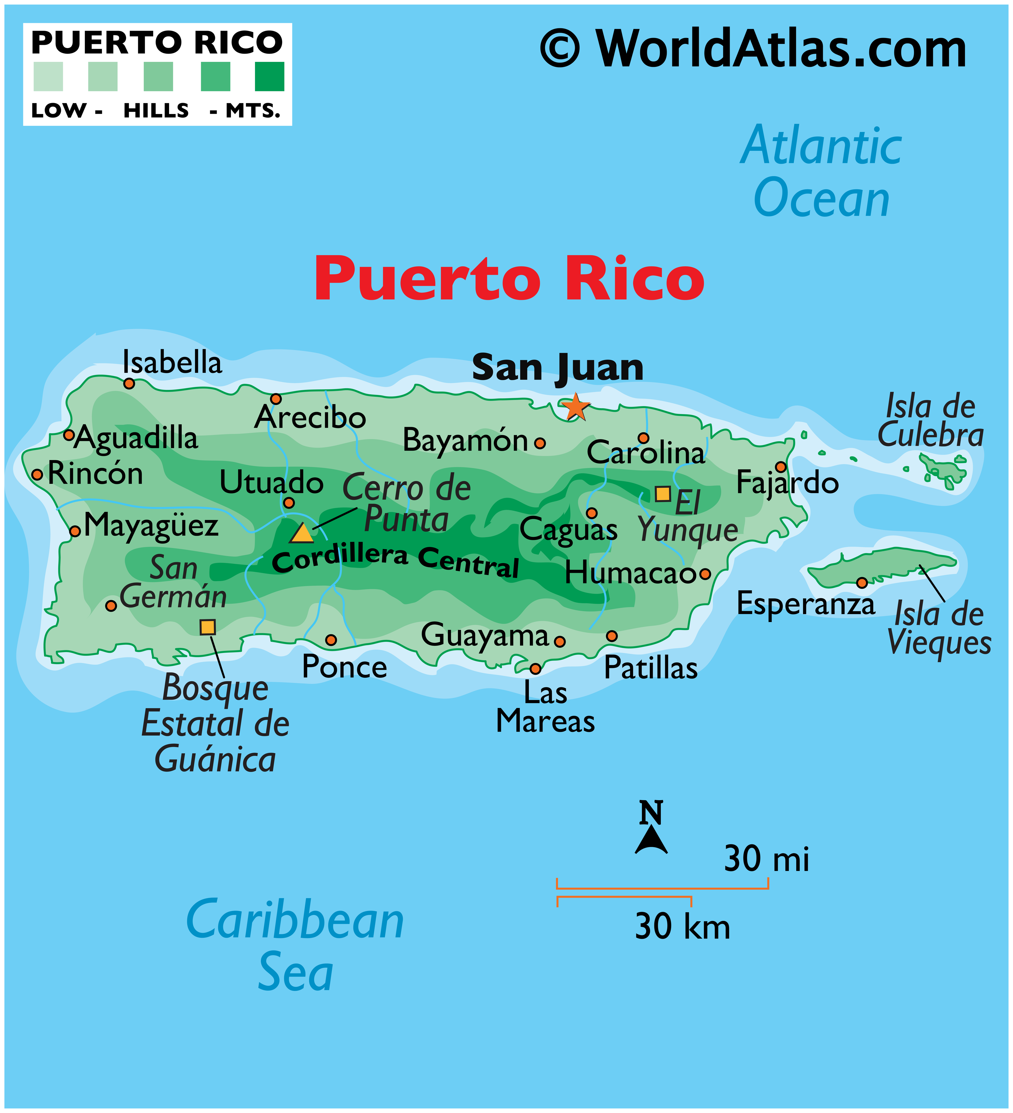 Puerto rico maps facts