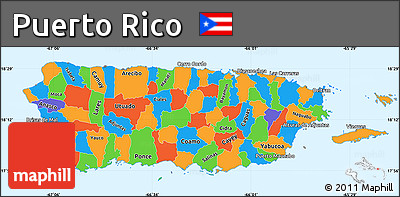 Free political simple map of puerto rico single color outside borders and labels