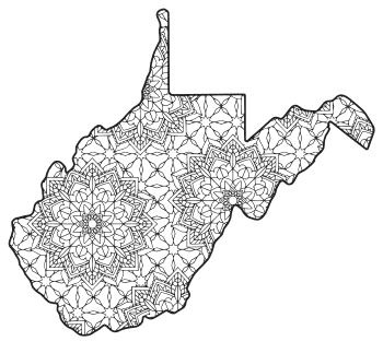 West virginia â map outline printable state shape stencil pattern â diy projects patterns monograms designs templates