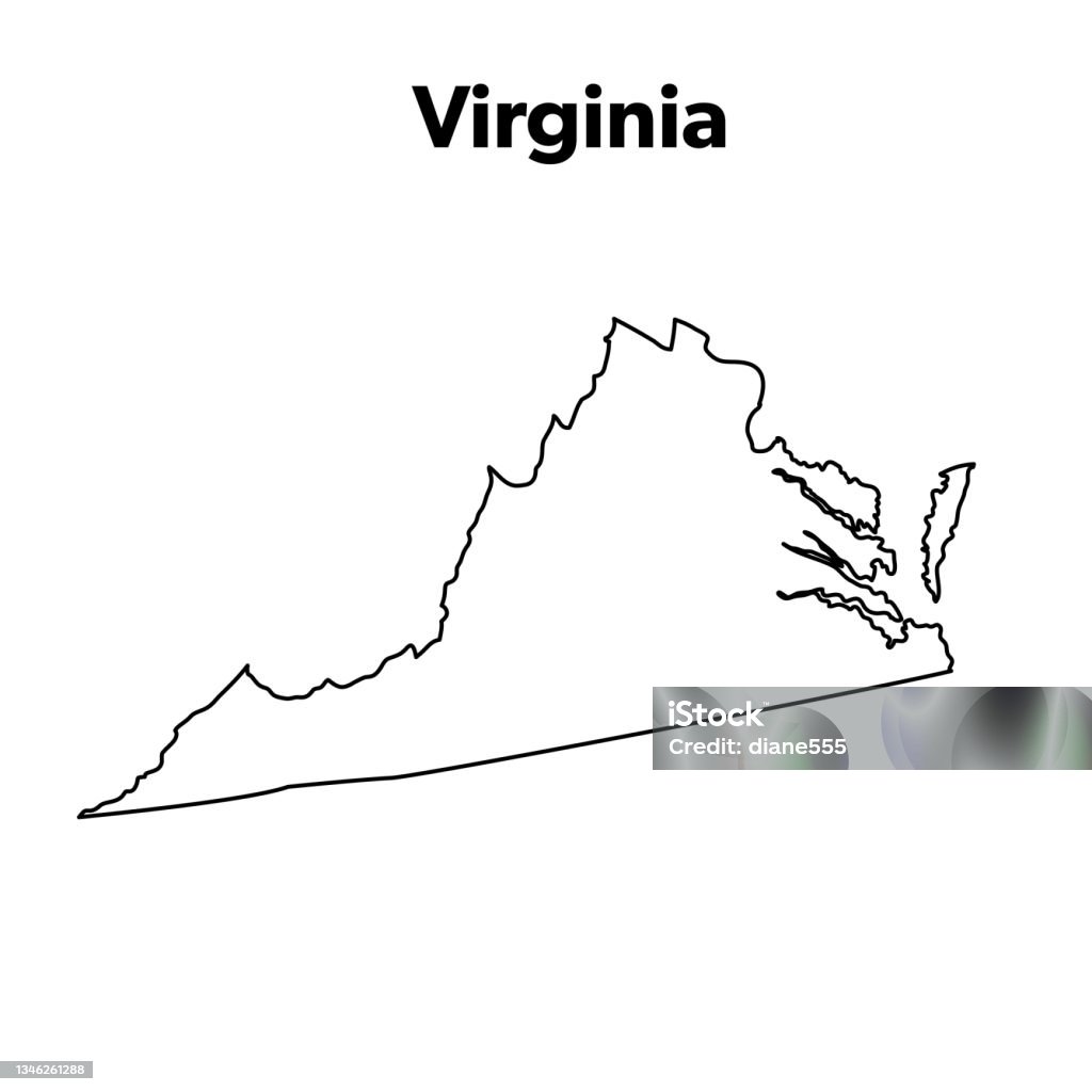 Us state map outline virginia stock illustration