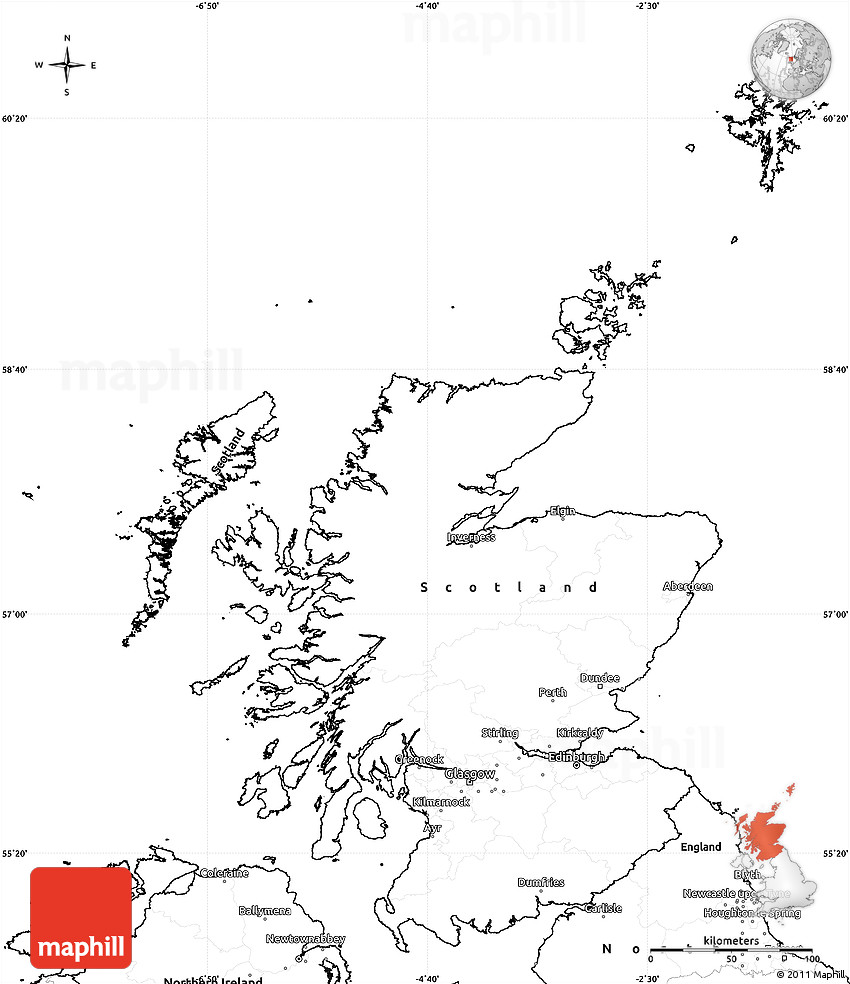 Blank simple map of scotland