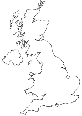 United kingdom blank outline map coloring page free printable coloring pages