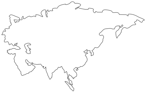 Outline map of asia coloring page free printable coloring pages