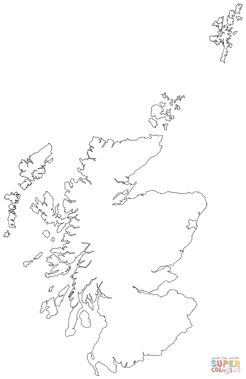 Outline map of scotland coloring page free printable coloring pages