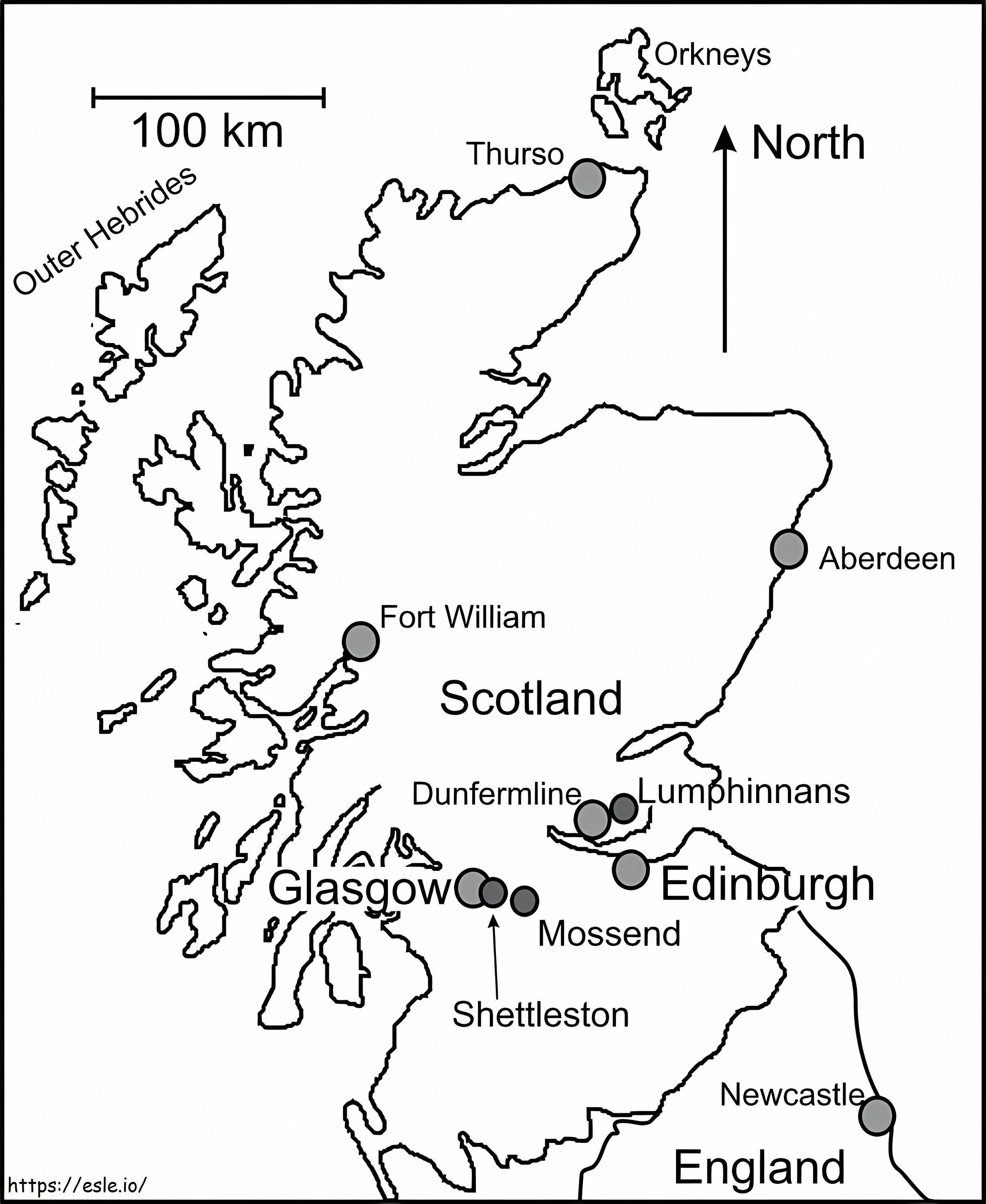 Scotlands map coloring page