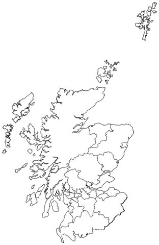 Outline map of scotland with regions coloring page free printable coloring pages