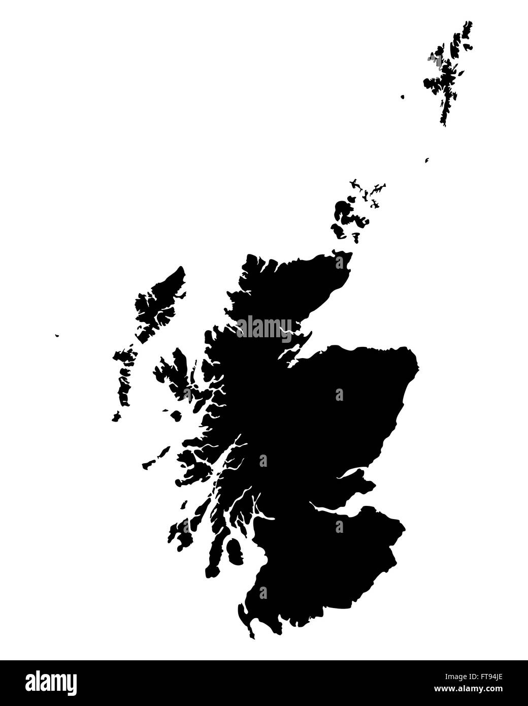 Scotland map black and white stock photos images