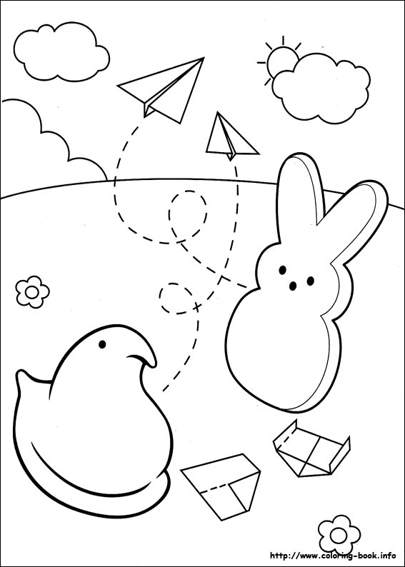 Marshmallow peeps coloring picture