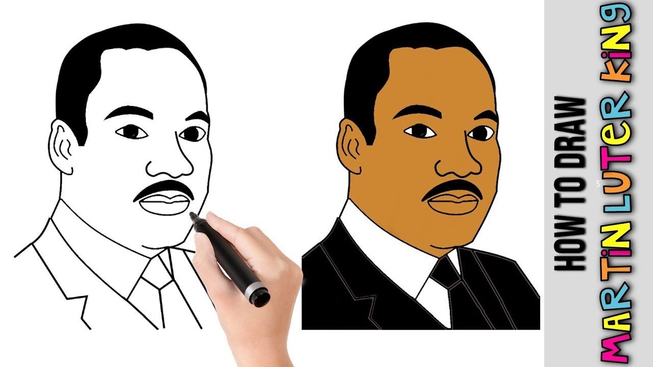 How to draw martin luther king jr mlk jrâ cute easy drawings tutorial fo martin luther king jr mlk jr martin luther king