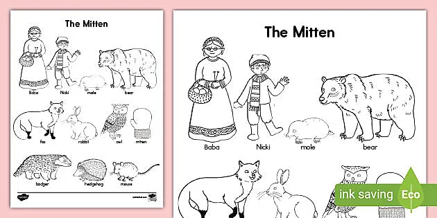 The mitten story words loring page teacher made