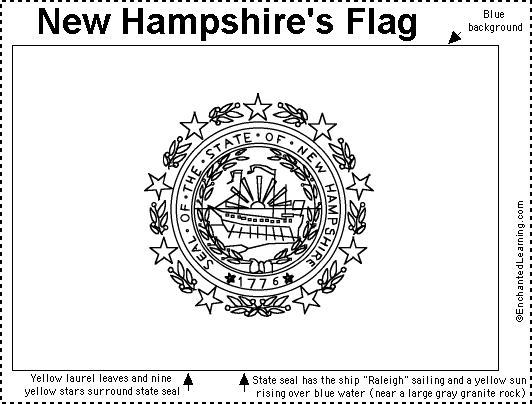 New hampshire flag printout flag coloring pages new hampshire state flags