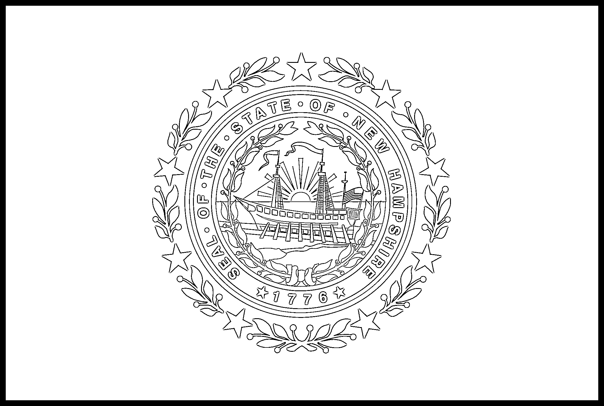 New hampshire flag coloring page â state flag drawing â flags web