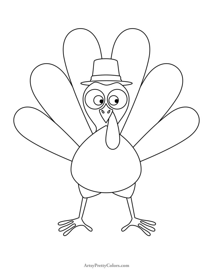 Adorable thanksgiving turkey coloring pages for free artsy pretty plants