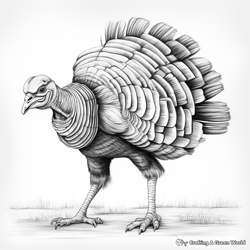 Realistic turkey coloring pages