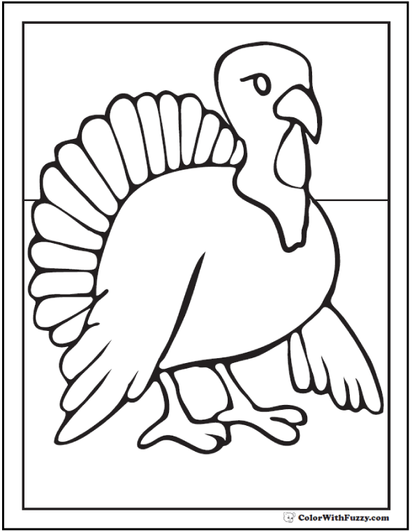 Turkey coloring pages digital interactive thanksgiving printables