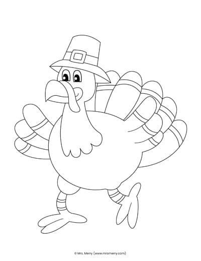 Free terrific turkey coloring pages for kids mrs merry