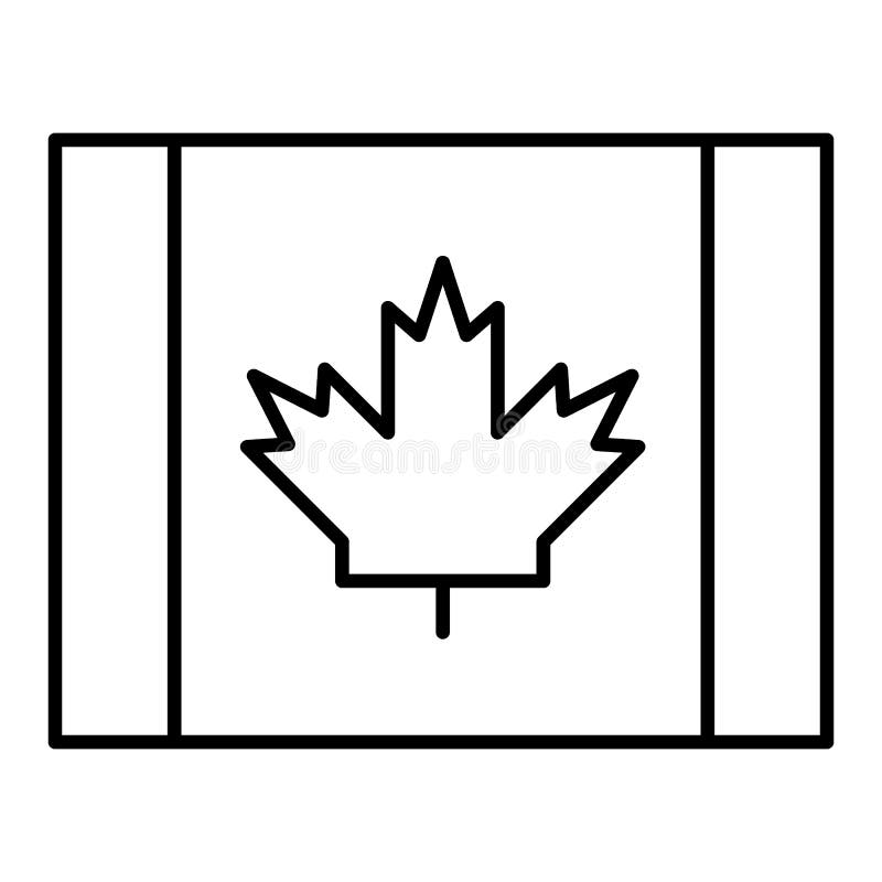 Canadian flag thin line icon canada vector illustration isolated on white stock vector