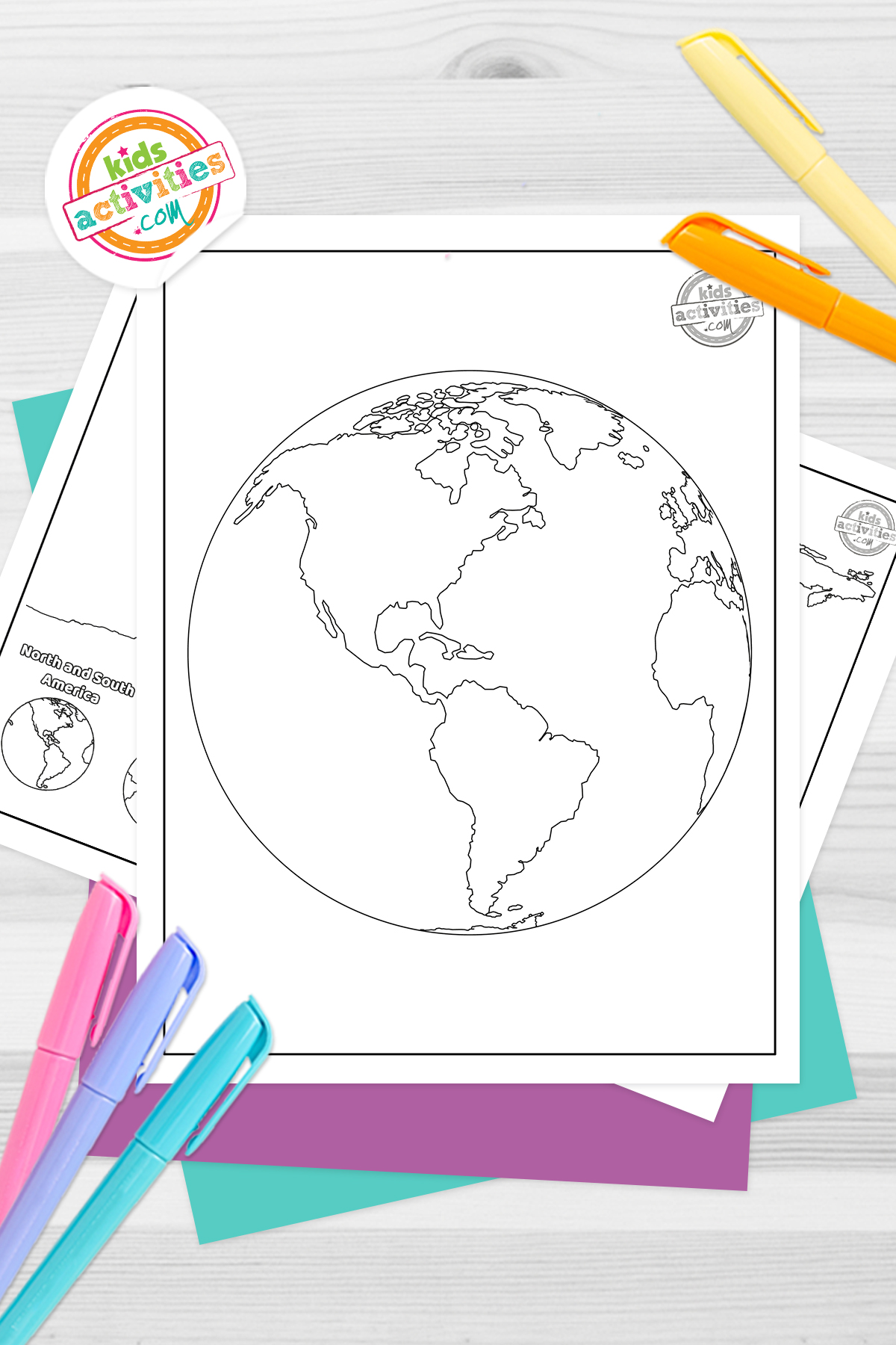 Free printable world map coloring pages kids activities blog