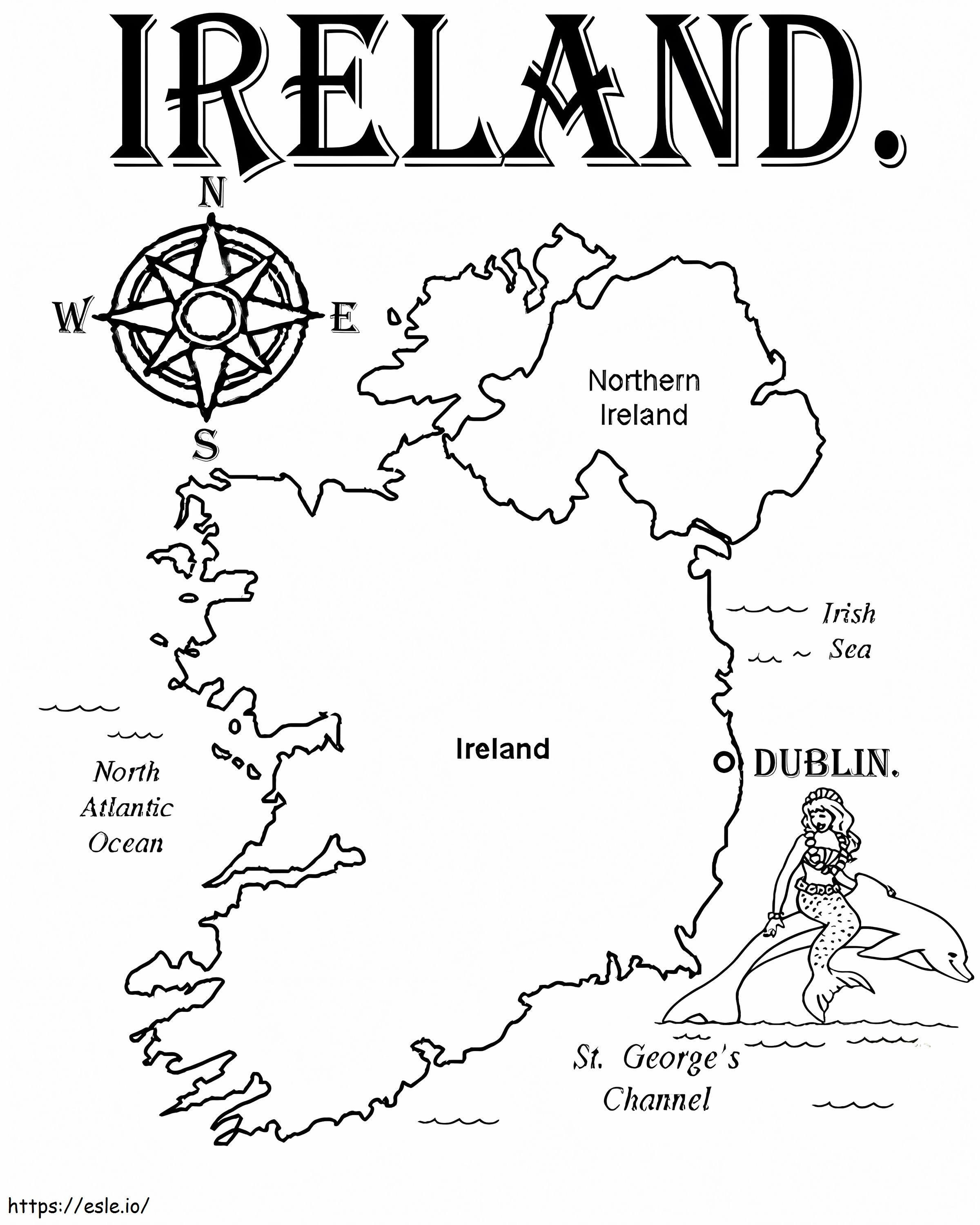 Ireland map coloring page coloring page