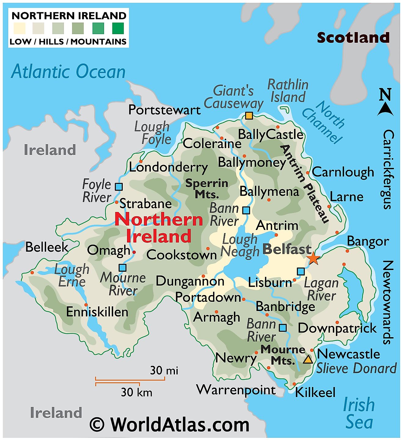 Northern ireland maps facts