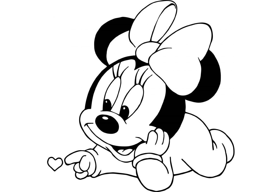 Coloring pages baby minnie mouse coloring pages