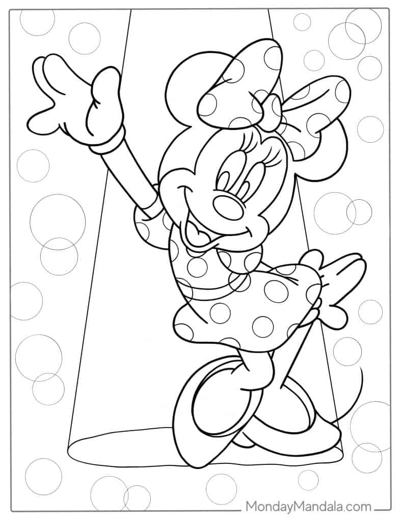 Minnie mouse coloring pages free pdf printables