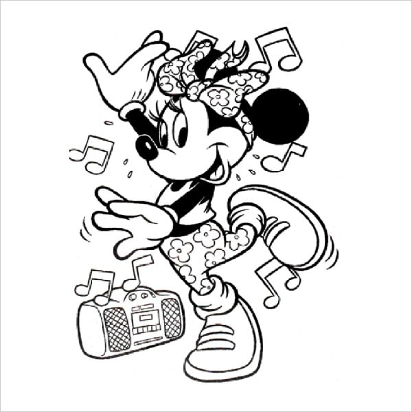 Cute minnie mouse coloring pages