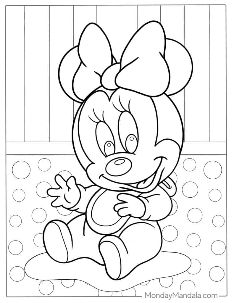 Minnie mouse coloring pages free pdf printables