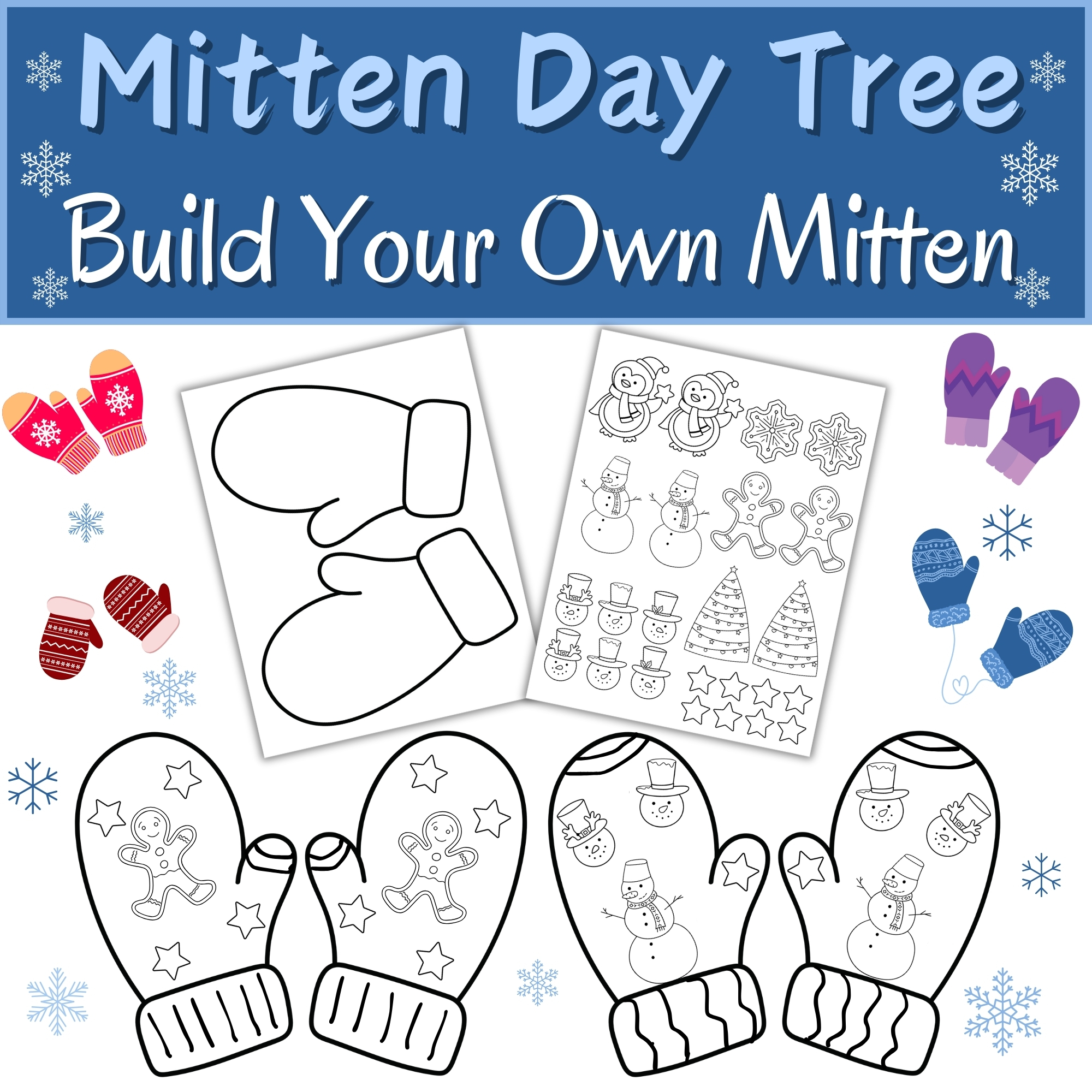 Build a mitten bulletin board mittens outline craft designcolor mittens template made by teachers