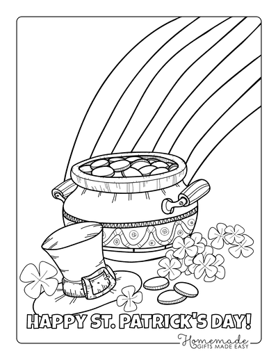 Free st patricks day coloring pages for kids adults