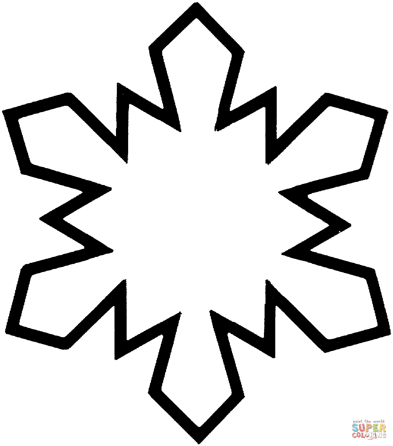 Simple snowflake coloring page free printable coloring pages