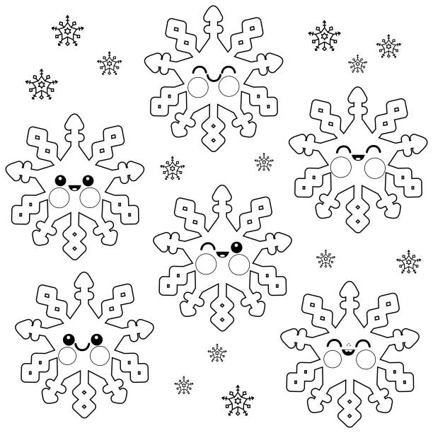 Snowflake coloring page stock illustrations royalty