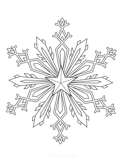 Best snowflake coloring pages free snowflake templates