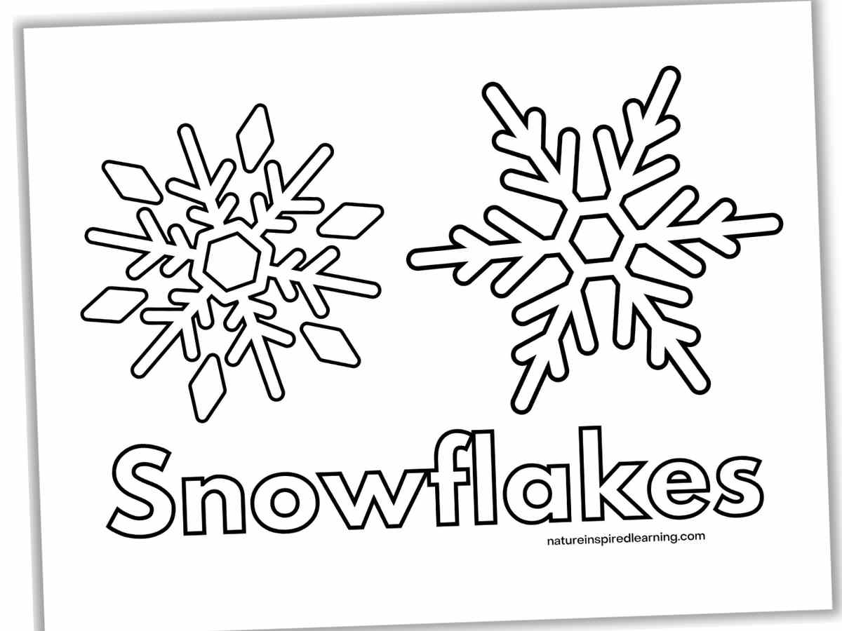 Snowflake coloring pages perfect for winter