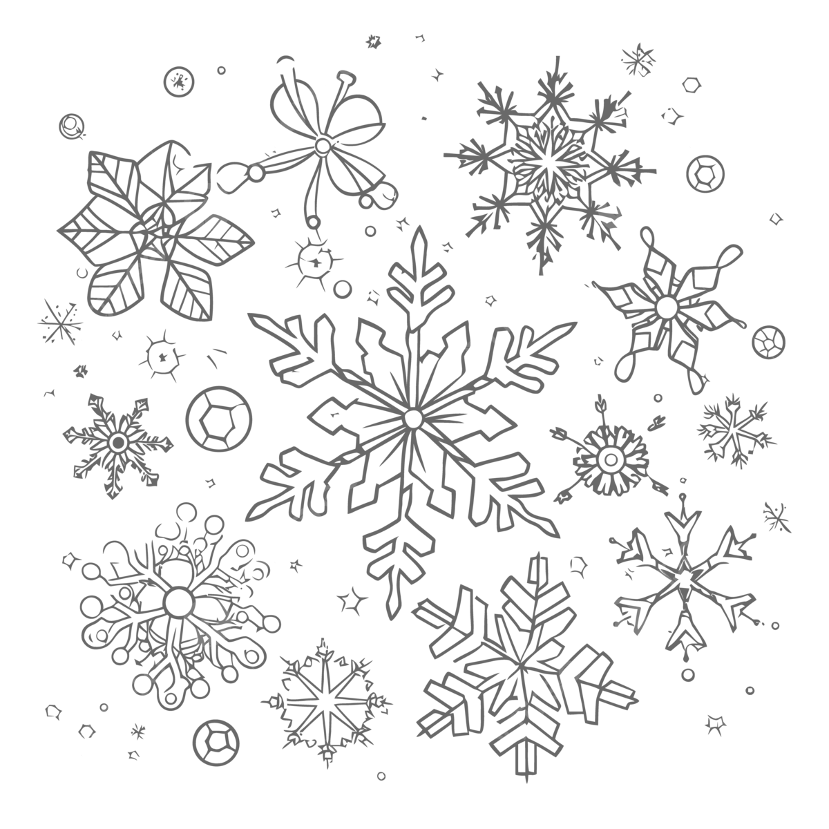 Coloring sheet for kids with snowflakes outline sketch drawing vector lake drawing wing drawing snow drawing png and vector with transparent background for free download