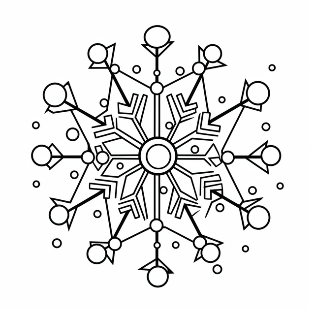 Coloring page of a snowflake with smiling face outline sketch drawing vector lake drawing wing drawing snow drawing png and vector with transparent background for free download