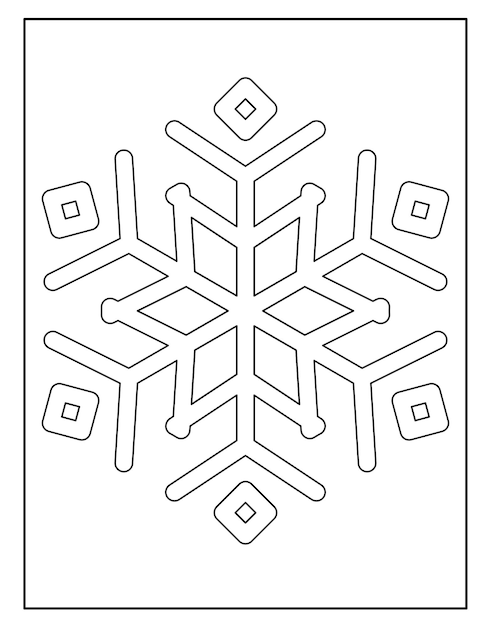 Premium vector beautiful snowflake coloring pages for kids