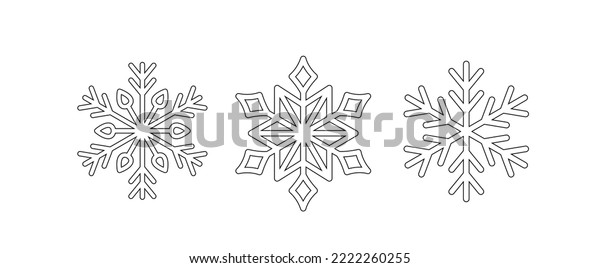 Snowflakes coloring page black white snowflakes stock vector royalty free