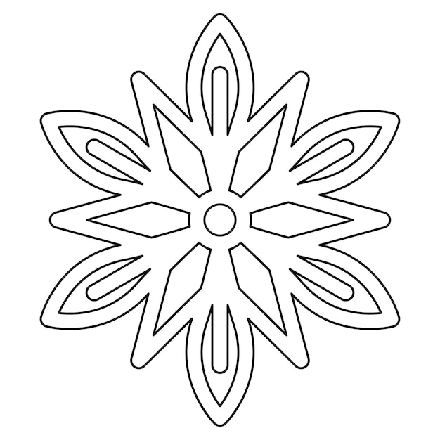 Premium vector coloring page with snowflake for kids