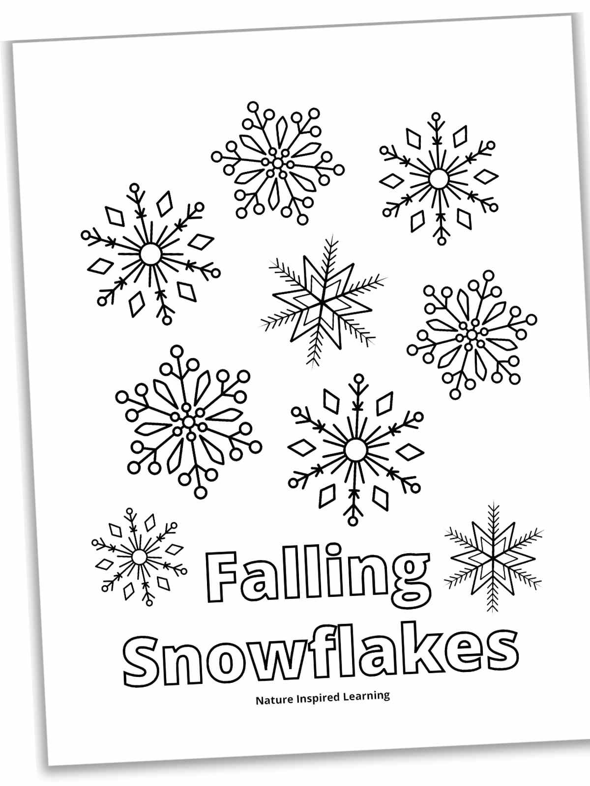 Snowflake coloring pages for winter