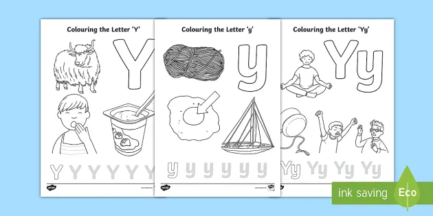Letter y louring pages parents home teaching tools